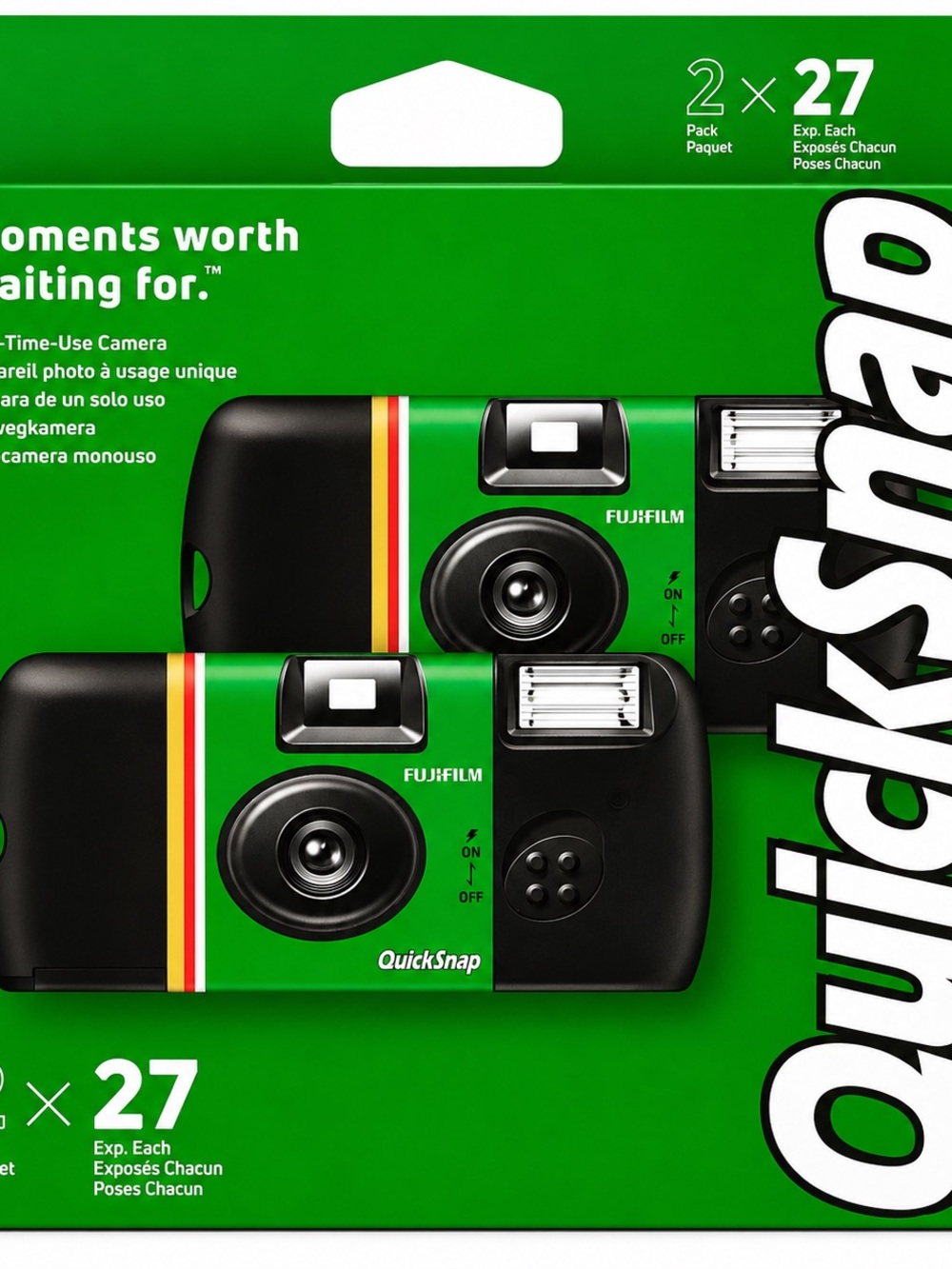 Fujifilm QuickSnap One-Time Use Camera 2 Pack 27 Exposures Each 54 Total New